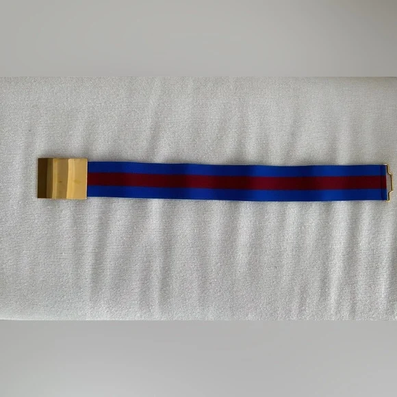 Stella McCartney Blue and Gold Belt STELLA MCCARTNEY Vegan Leather Thin Blue Belt main image 2